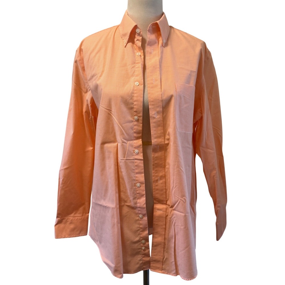 Lauren Ralph Lauren Mens Orange Gingham Check Button Down Shirt‎ Regular Fit M